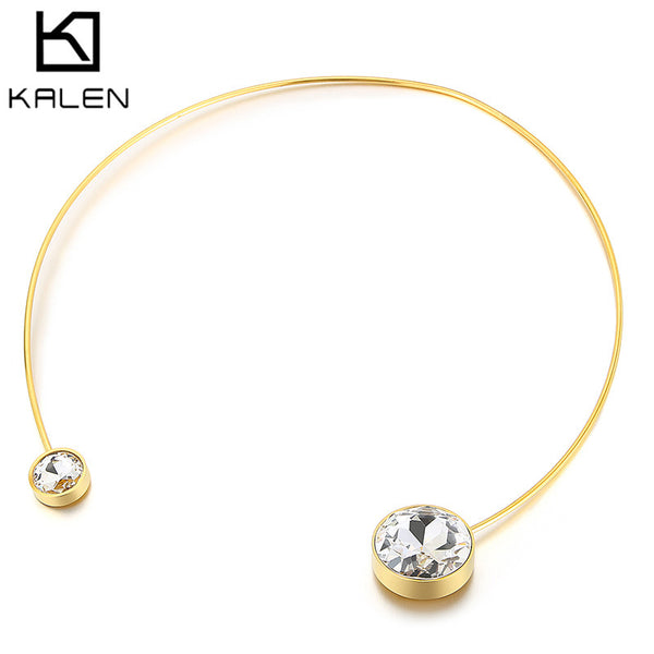 Chunky Zircon Short Choker Necklace