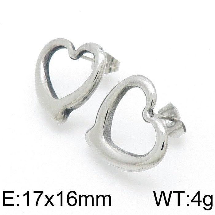 Kalen Stainless Steel Heart Stud Earrings for Women - kalen