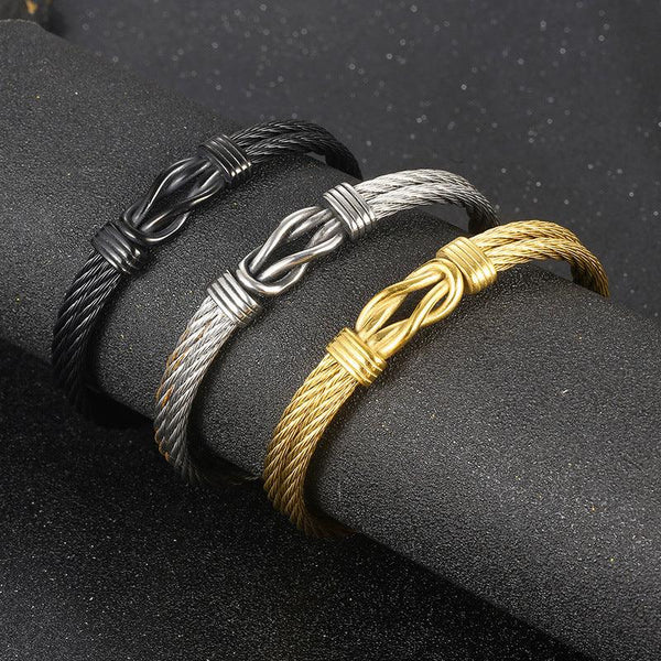 Kalen Stainless Steel Knot Cuff Bracelet Bangles for Men - kalen