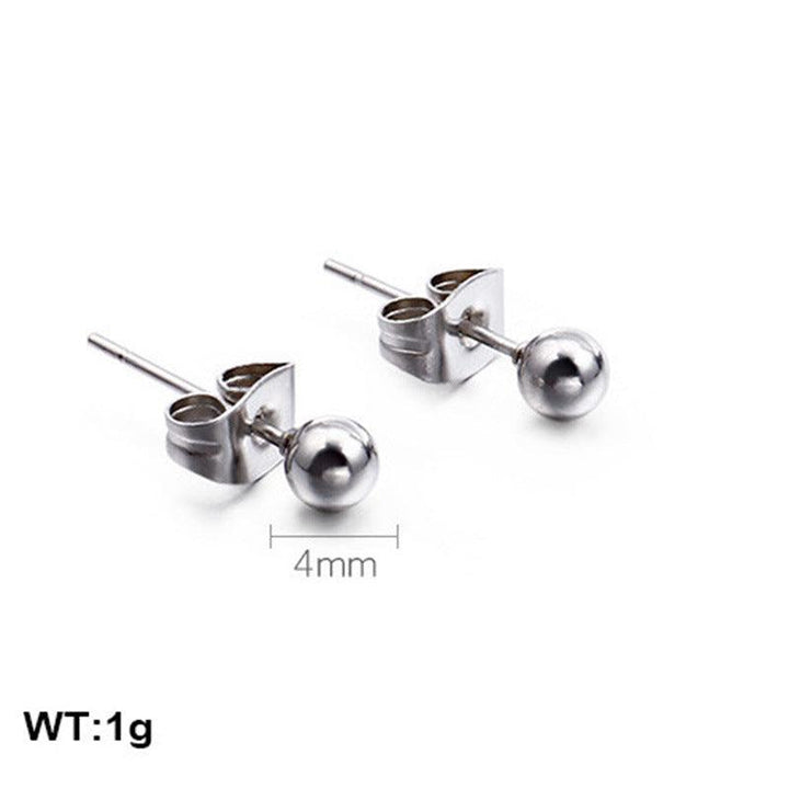 Kalen 4/6/8/10mm Stainless Steel Ball Stud Earrings - kalen