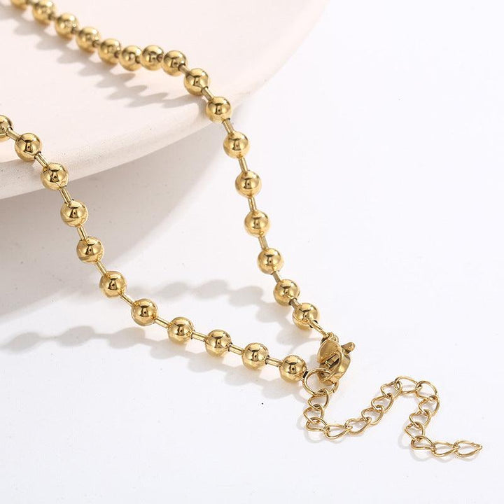 Kalen Stainless Steel 18K Gold Plated Bead Chain Ball Charm Wholesale Bracelets Necklace Jewelry Set for Women - kalen