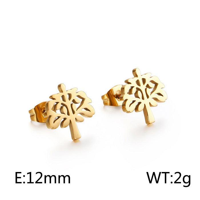 Kalen Stainless Steel Cute Tree Stud Earrings for Women - kalen