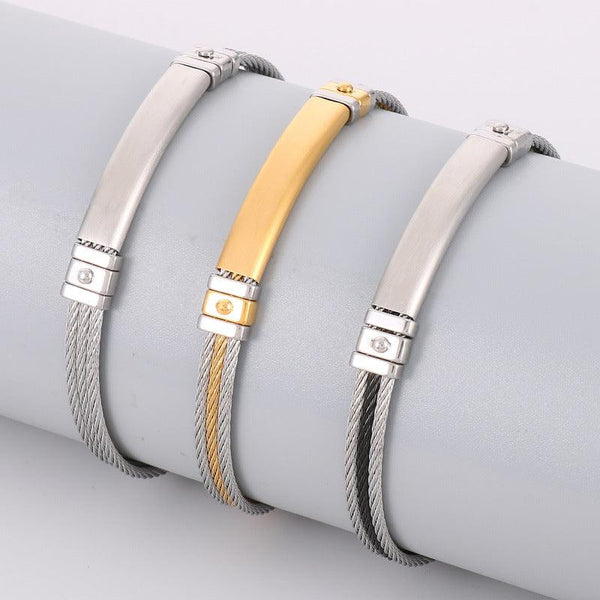 Kalen Stainless Steel Blank ID Chain Bracelet for Men - kalen