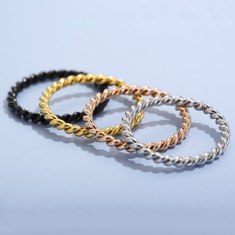 4th Rope Ring Twist Rope Stainless Steel Couple Ring Wholesale – kalen