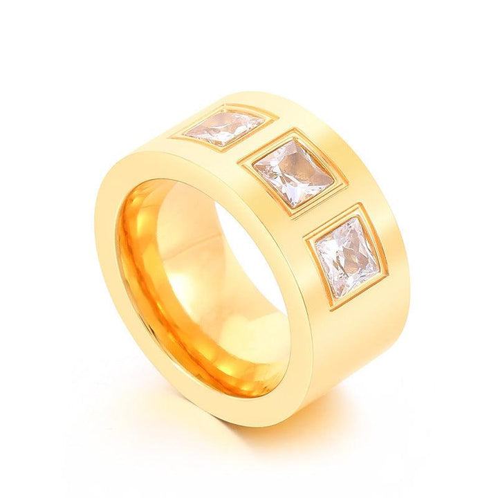 KALEN Wholesale Stainless Steel Natural Stone Zircon Rings For Women - kalen