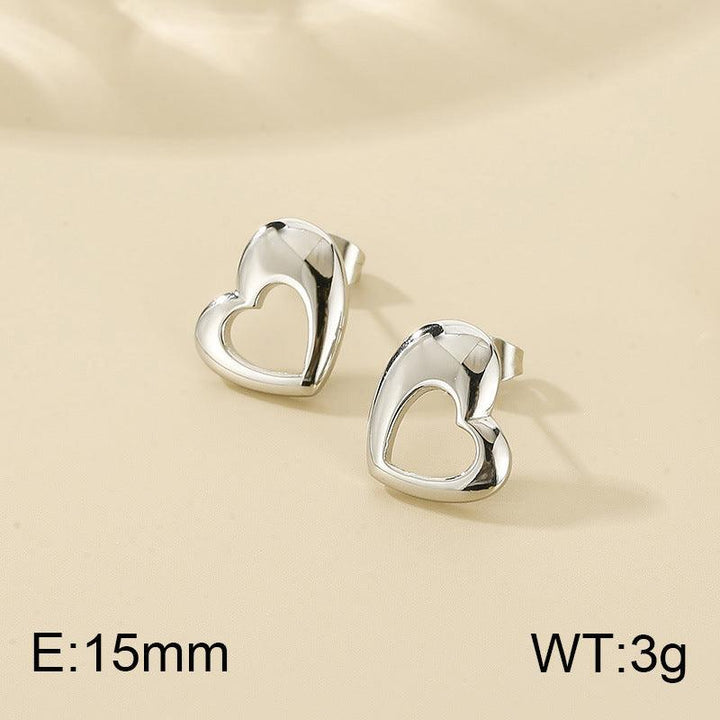 Kalen Stainless Steel Heart Stud Earrings for Women - kalen