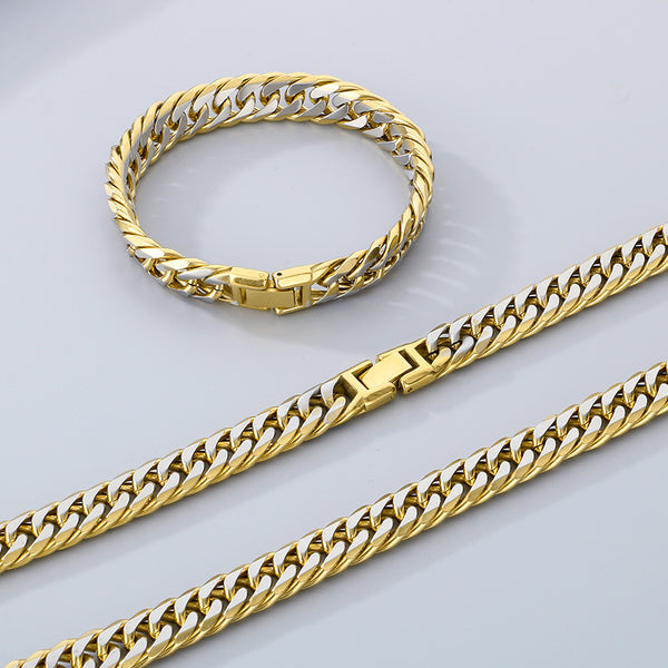 Kalen 12mm Curb Cuban Link Wholesale Chain Bracelet Necklace For Men