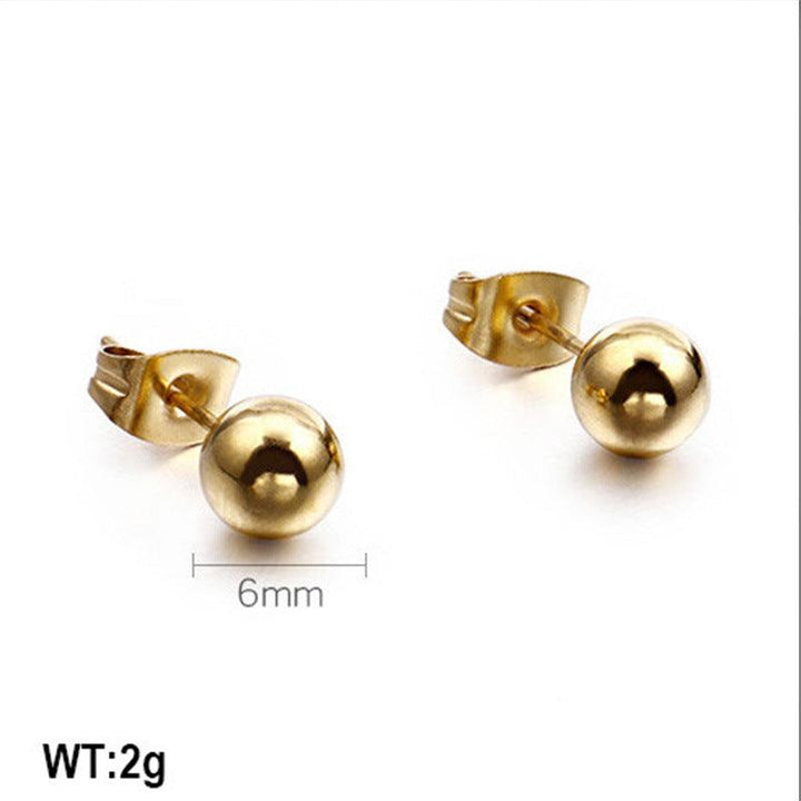 Kalen 4/6/8/10mm Stainless Steel Ball Stud Earrings - kalen