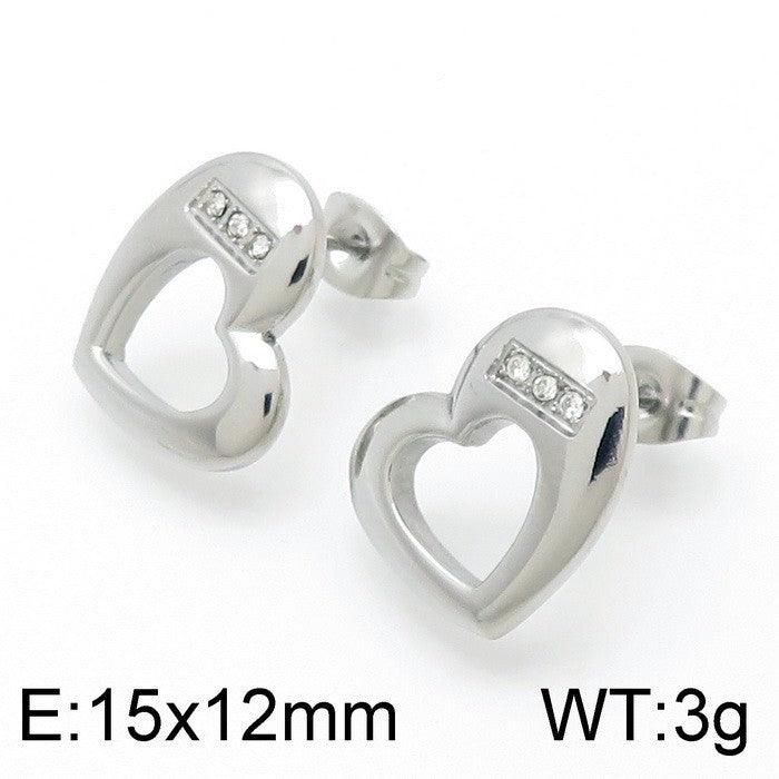 Kalen Stainless Steel Heart Stud Earrings for Women - kalen