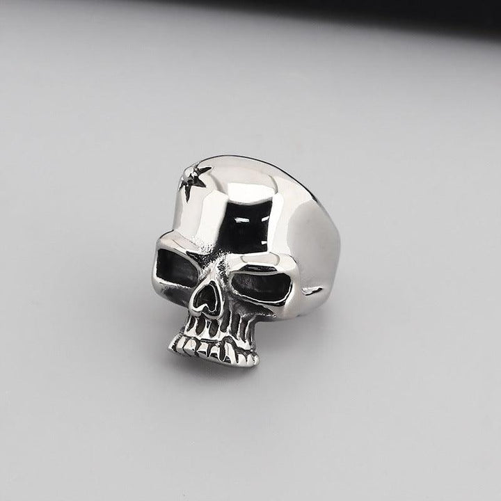 Kalen Punk Casting Gothic Exaggerated Skull Stainless Steel Ring for Men - kalen