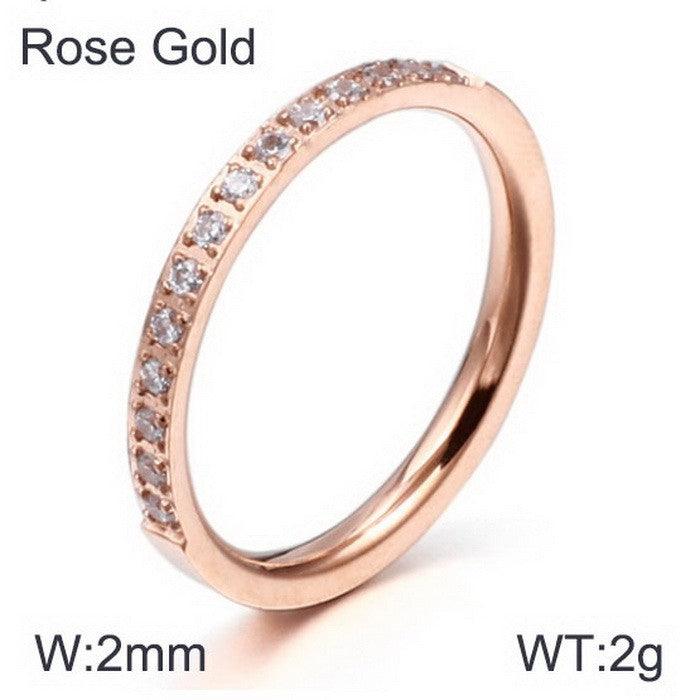 Kalen Wholesale Stainless Steel Zircon Rings for Women - kalen