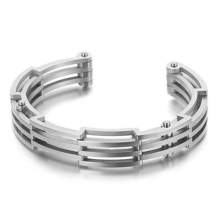 KALEN 12mm Stainless Steel Gold Color Cuff Bangles Bracelet - kalen