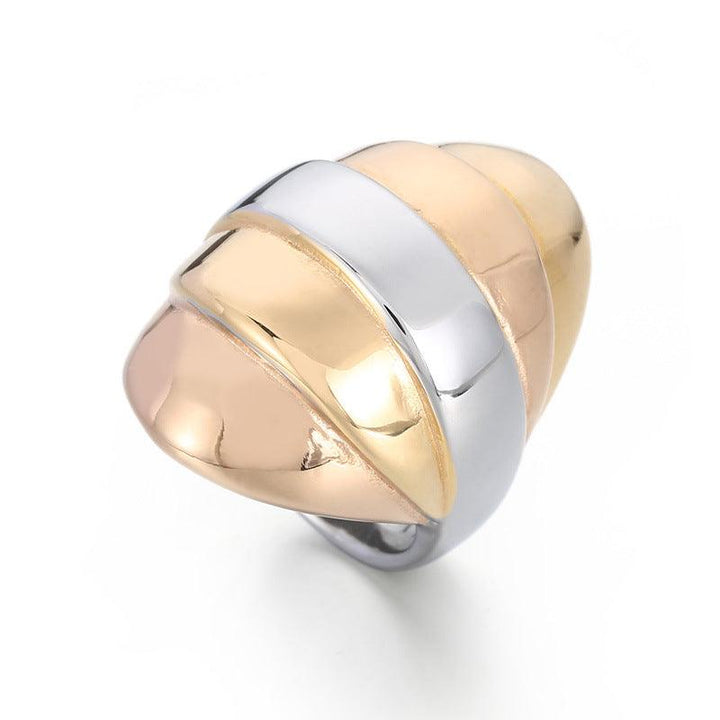 Kalen Wholesale Stainless Steel Hollow Chunky Geometry Croissant Ring for Women - kalen