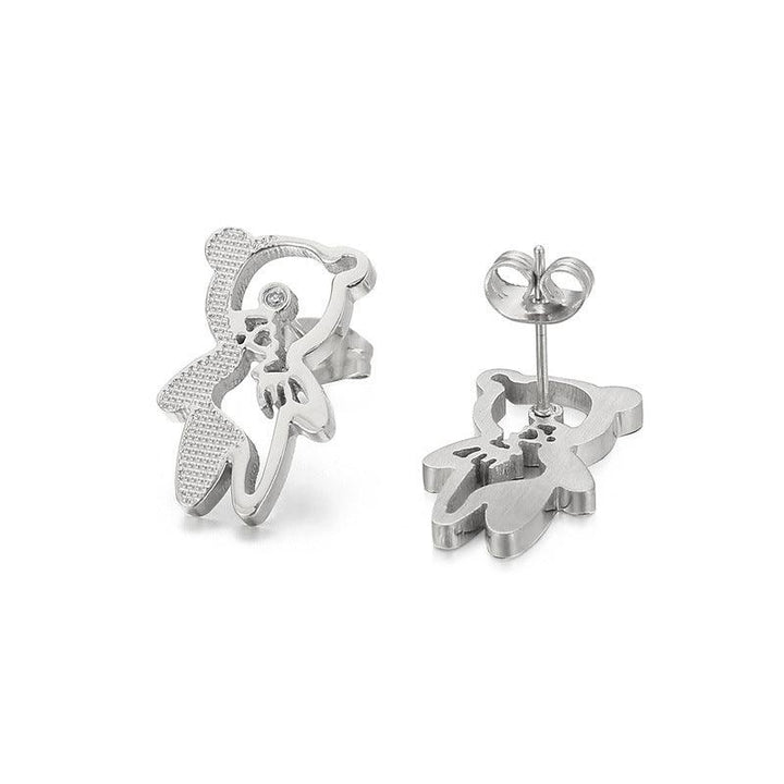 Kalen Stainless Steel Cute Cartoon Enamel Stud Earrings for Women - kalen