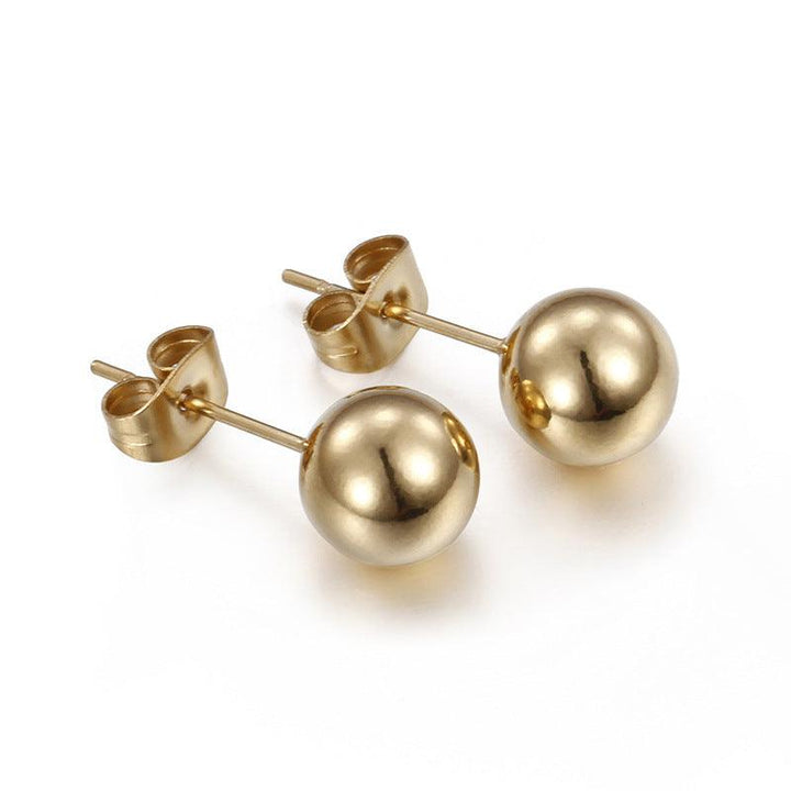 Kalen 4/6/8/10mm Stainless Steel Ball Stud Earrings - kalen