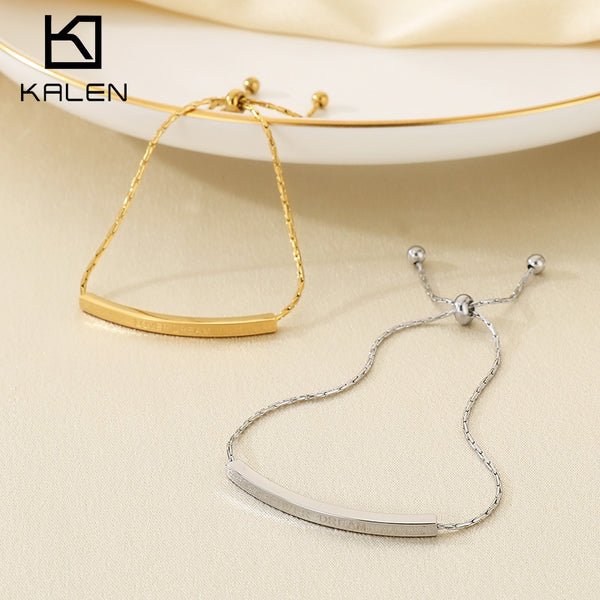 Adjustable Letter Charm Chain Bracelet