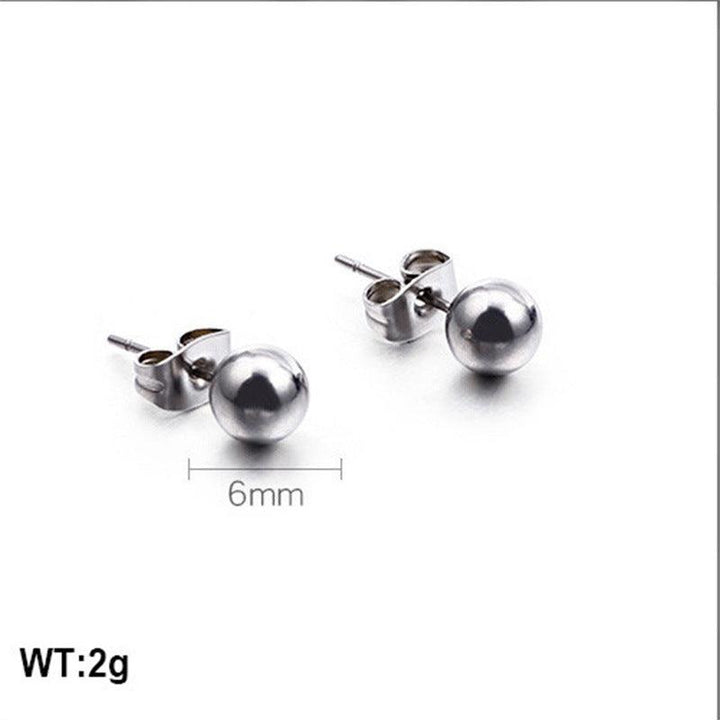 Kalen 4/6/8/10mm Stainless Steel Ball Stud Earrings - kalen