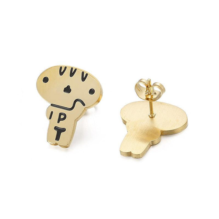 Kalen Stainless Steel Cute Cartoon Enamel Stud Earrings for Women - kalen