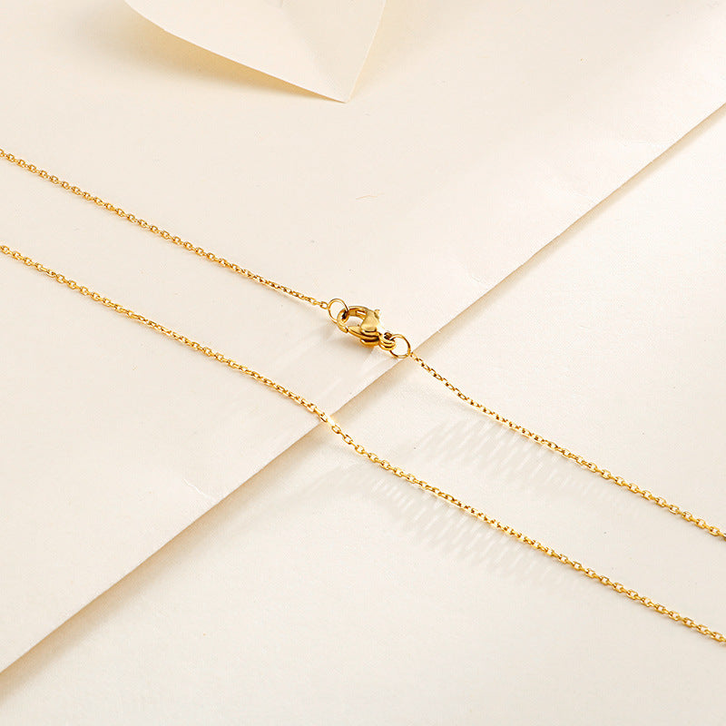 Stainless Steel O-Link Chain Necklace With Clasp - view 1