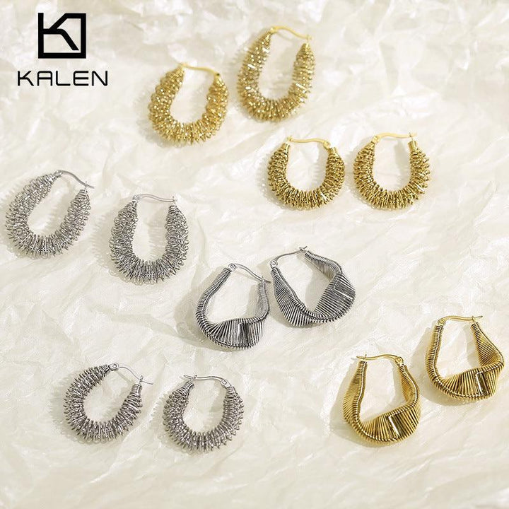 Kalen Stainless Steel Wholesale Hoop Earrings for Women - kalen