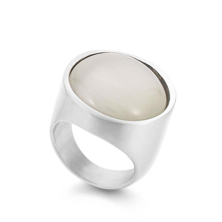 22mm KALEN Wholesale Stainless Steel Natural Stone Glass Rings For Women - kalen