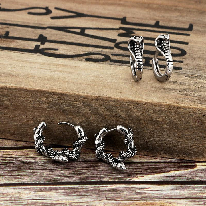 Kalen Retro Snake Cobra Animal Earrings for Men Women - kalen