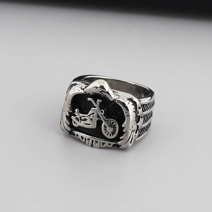 Hip Hop Wholesale Stainless Steel Rings Pentagram Anchor Indian Spades Heart Ring for Men - kalen