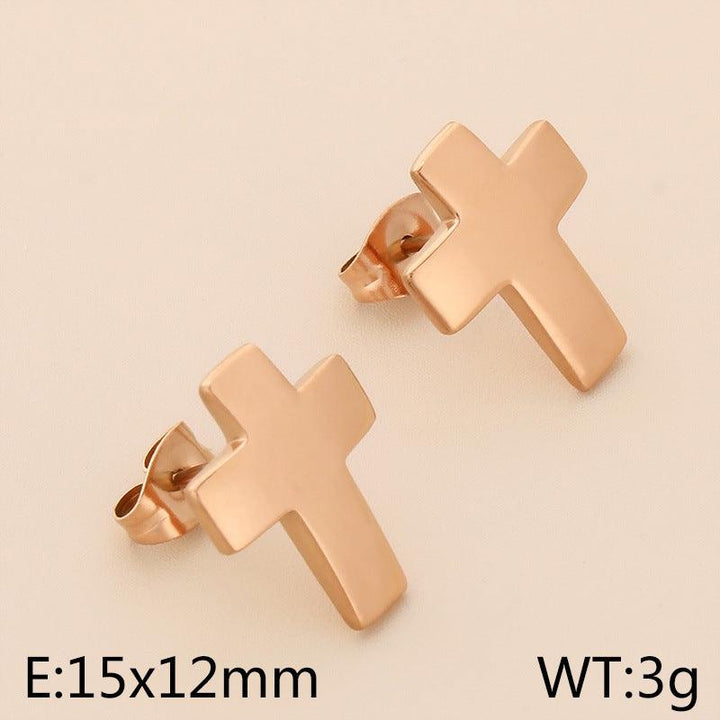 Kalen Stainless Steel Cross Stud Earrings for Women - kalen