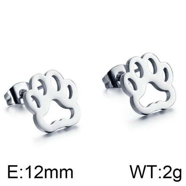 Kalen Stainless Steel Cute Paw Stud Earrings for Women - kalen