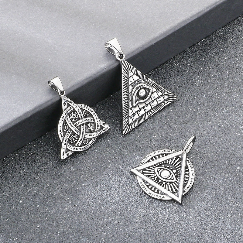 Wholesale Triangle Eye of Horus Stainless Steel Pendant - view 1