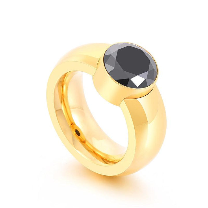 KALEN Wholesale Stainless Steel Natural Stone Zircon Rings For Women - kalen