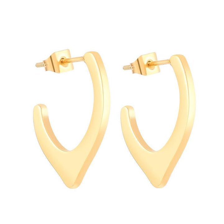 Kalen Stainless Steel Chunky Hollow U-Shape Hoop Earrings for Women - kalen