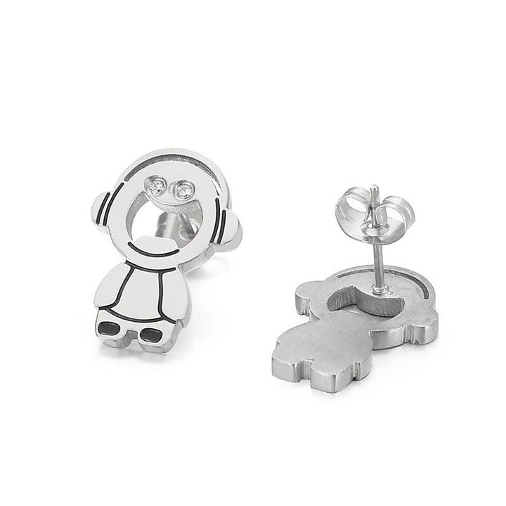 Kalen Stainless Steel Cute Cartoon Enamel Stud Earrings for Women - kalen