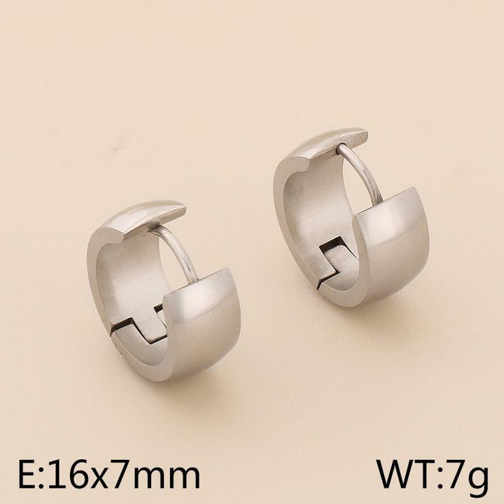 Kalen Stainless Steel C-Shape Hinged Hoop Earrings for Women - kalen