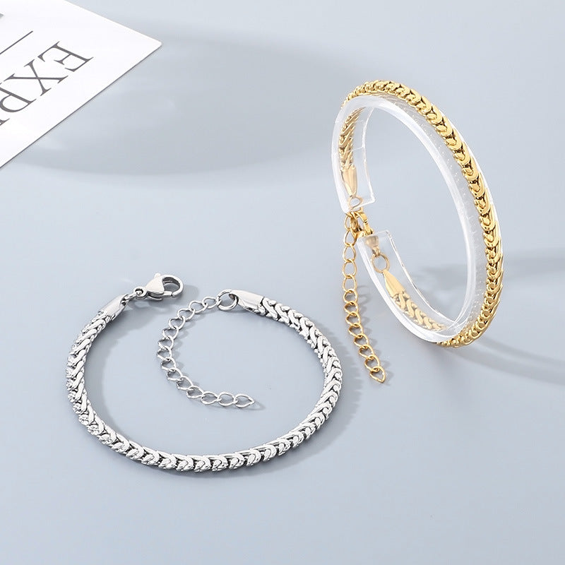 18K Gold Plated Stainless Steel Chain Bracelet - view 1