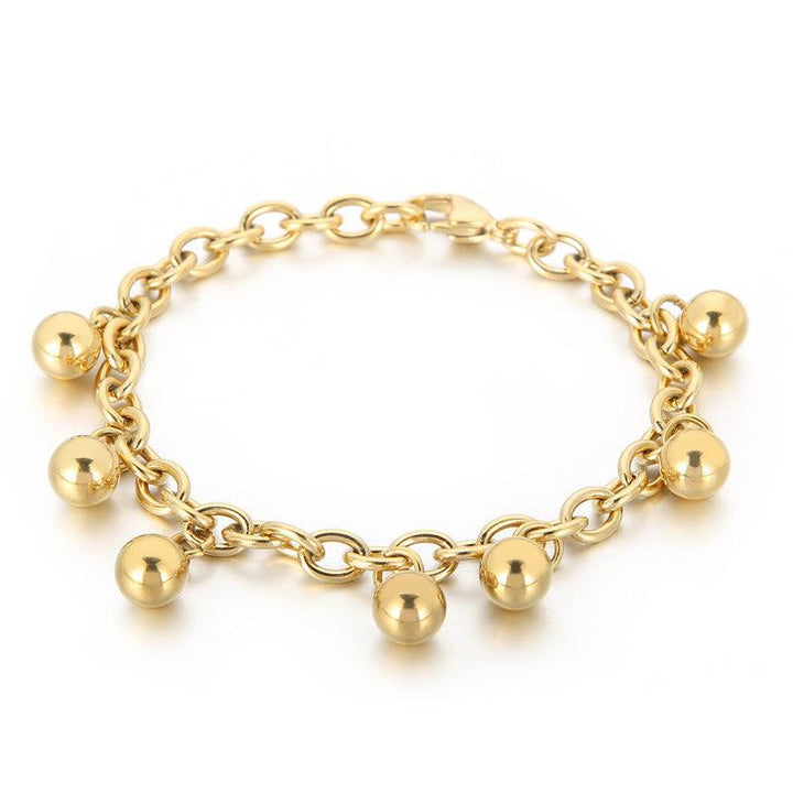 Kalen Fashion Stainless Steel 18K Gold Plated Bead Ball Charm Wholesale Bracelets for Women - kalen