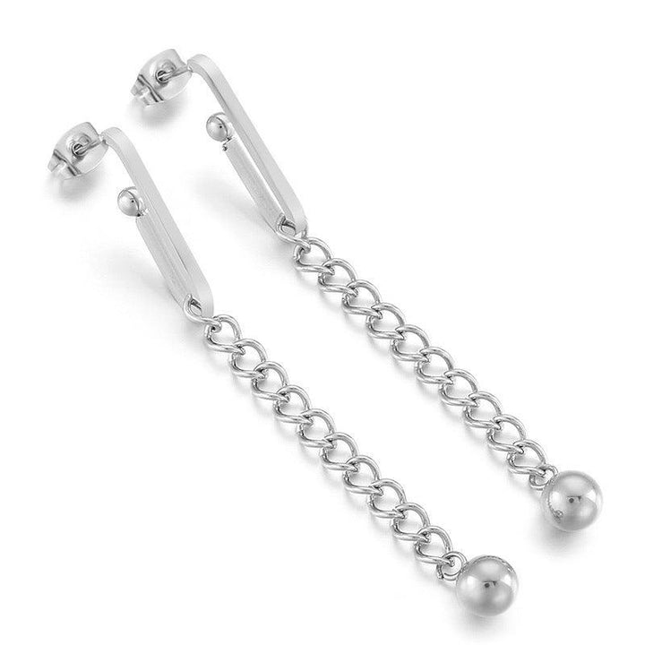 Kalen Stainless Steel Chain Ball Drop Earrings for Women - kalen