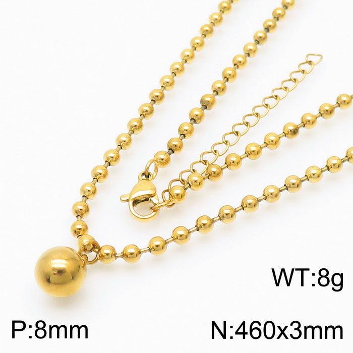 Kalen Stainless Steel 18K Gold Plated Bead Chain Ball Charm Wholesale Bracelets Necklace Jewelry Set for Women - kalen