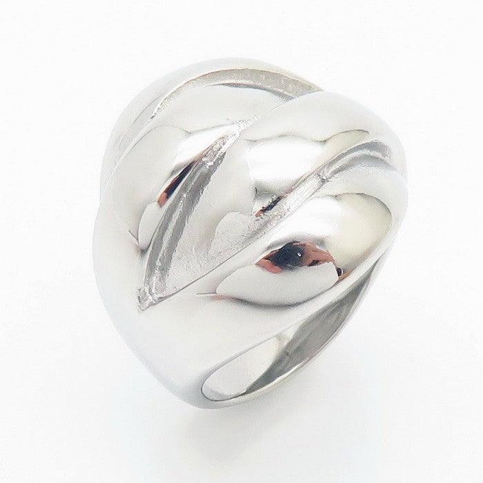 Kalen Wholesale Stainless Steel Hollow Chunky Geometry Croissant Ring for Women - kalen