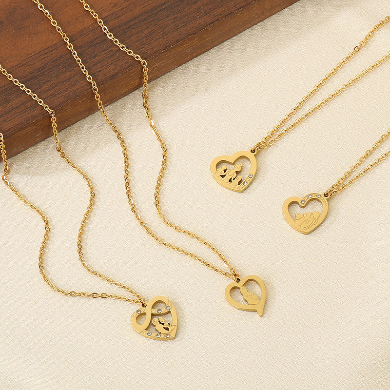 18K Gold Mom Heart Pendant Necklace - view 1