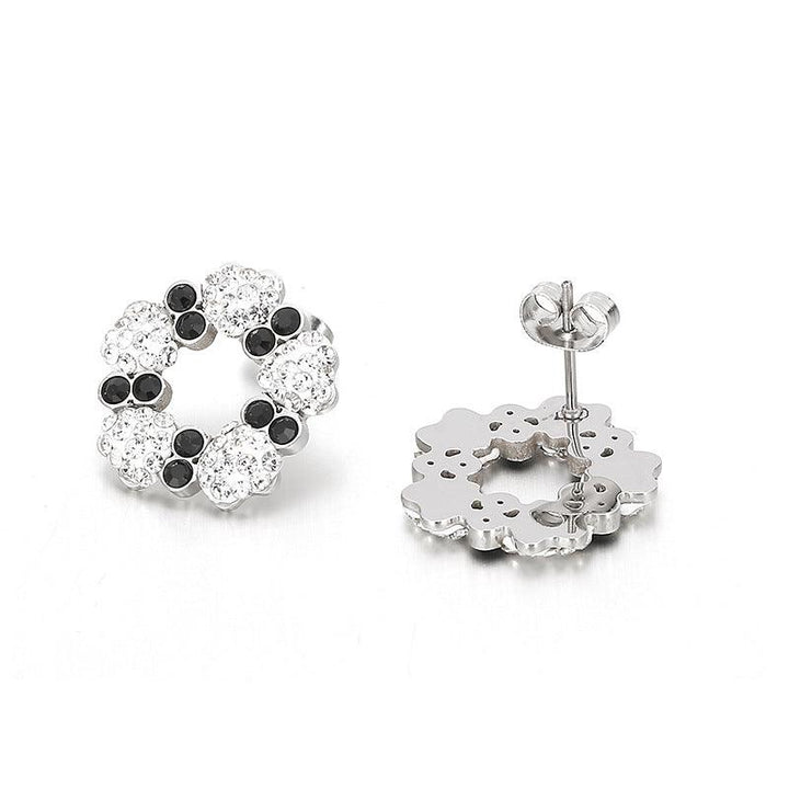 Kalen Stainless Steel Flower Clay Zircon Stud Earrings for Women - kalen