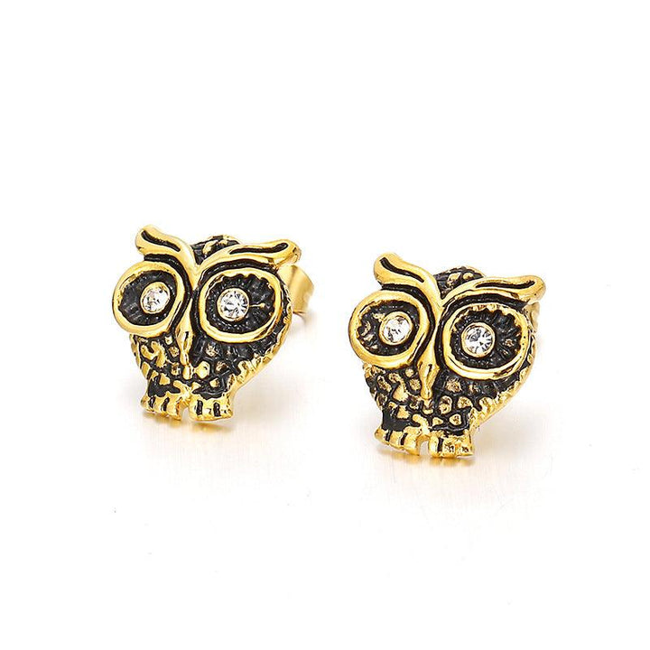 Kalen Stainless Steel Cute Owl Stud Earrings for Women - kalen