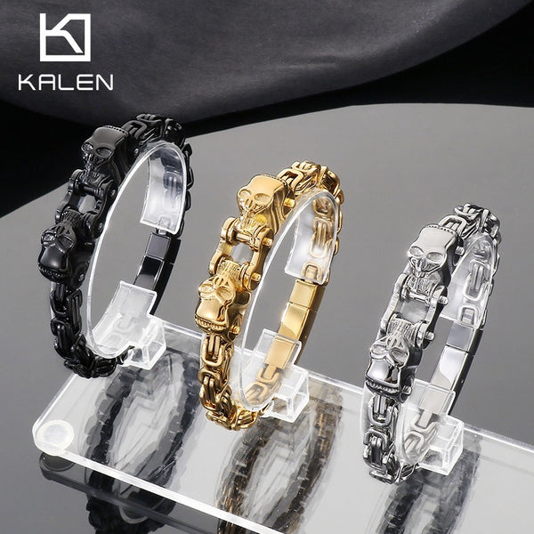 Biker Skull Empress Link Bracelet