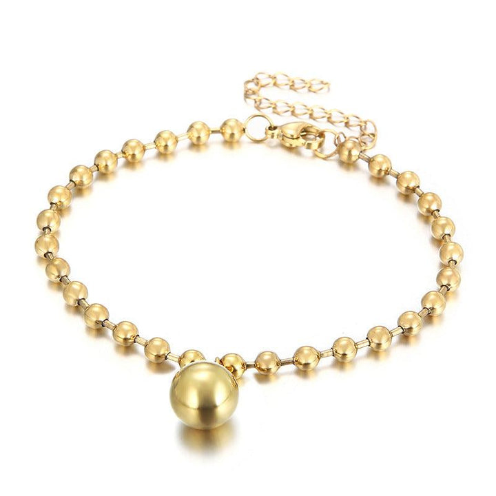 Kalen Stainless Steel 18K Gold Plated Bead Chain Ball Charm Wholesale Bracelets Necklace Jewelry Set for Women - kalen