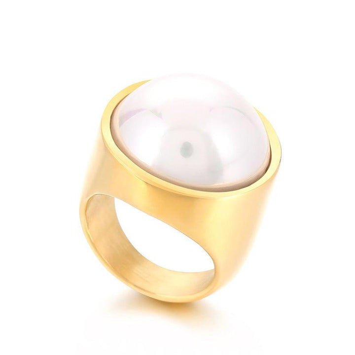 22mm KALEN Wholesale Stainless Steel Natural Stone Glass Rings For Women - kalen