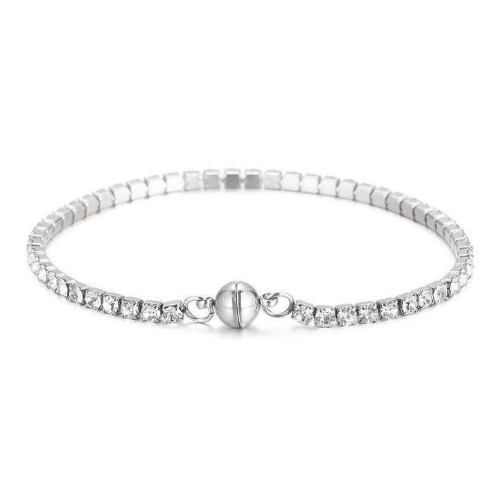 Kalen 6mm Stainless Steel Zircon Tennis Chain Wholesale Bracelet with Magnet Buckle for Women - kalen