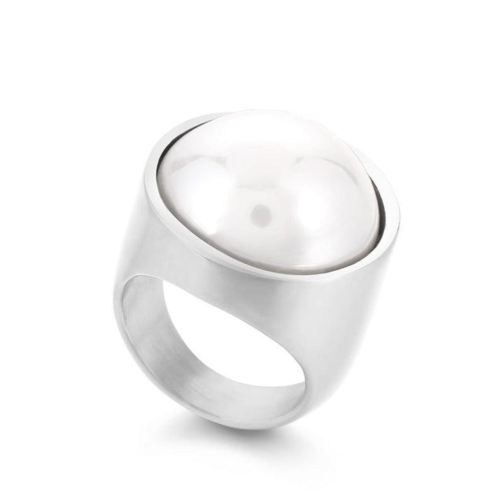 22mm KALEN Wholesale Stainless Steel Natural Stone Glass Rings For Women - kalen