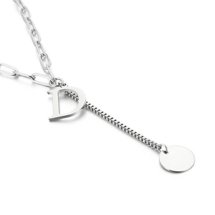 Kalen For Women A-Z Alphabet Letter Pendant Necklaces Personalization Stainless Steel Necklace Glamour Jewelry.