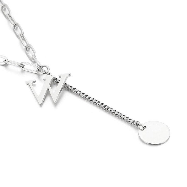 Kalen For Women A-Z Alphabet Letter Pendant Necklaces Personalization Stainless Steel Necklace Glamour Jewelry.