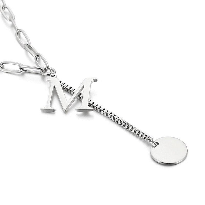 Kalen For Women A-Z Alphabet Letter Pendant Necklaces Personalization Stainless Steel Necklace Glamour Jewelry.